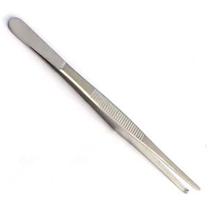 12" Thumb Tissue Forceps 1x2 Serrated Tweezers Tips Stainless Steel - Picture 1 of 4