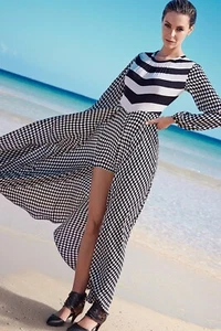 NEW - SASS & BIDE "The Perfect Storm" black white womens dress playsuit size 10 - Picture 1 of 9