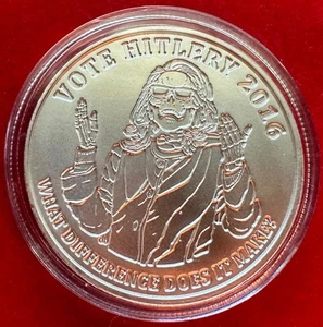 2016 1 OZ Vote Hitlery BU COA Oligarchy Series Silver Shield Collector Round - Picture 1 of 3