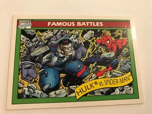 Hulk vs. Spider-Man #114: Marvel Universe Serie 1 carta; Impel 1990, Alto Grado - Imagen 1 de 4
