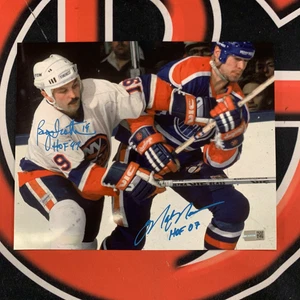 Mark Messier Bryan Trottier Signed 8X10 Photo Auto Inscribed NHL HOF Steiner CX - Picture 1 of 4