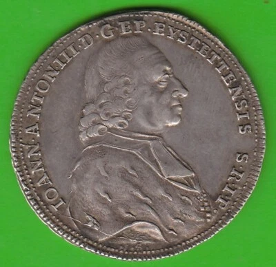 Eichstätt 1/2 Convention Thaler 1783 scarce vf nice patina pretty nswleipzig - Image 1 of 2