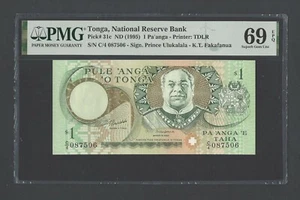Tonga One Pa'anga ND (1995) P31c Stempelglanz Grade 69 - Bild 1 von 2