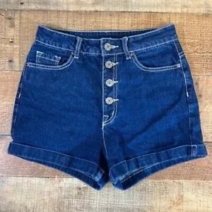 BDG Shorts Women’s 27 Super High Rise Foxy Dark Wash Cuffed High Waisted - Picture 1 of 9