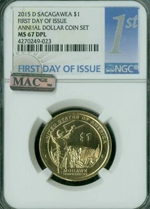 2015 D SACAJAWEA IRONWORK'S DOLLAR NGC MS67 DPL FDI MAC SPOTLESS * - Picture 1 of 2