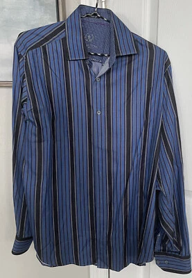 Bugatchi Uomo классический крой с откидными манжетами хлопковая рубашка на пуговицах размер S-EUC/Quick - Изображение 1 из 4