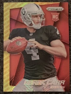 Prizm Derek Carr Raiders 2014 novato rojo amarillo Prizm #257 - Imagen 1 de 2