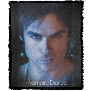 Vampire Diaries Blanket, 50"x60" Damon Eyes Woven Cotton Blend Throw - Picture 1 of 6
