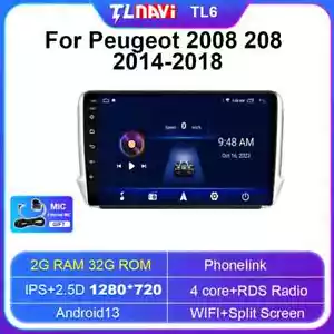 Reproductor de radio de coche Android para Peugeot 2008 208 2014-2018 GPS pantalla multimedia 4G - Imagen 1 de 25