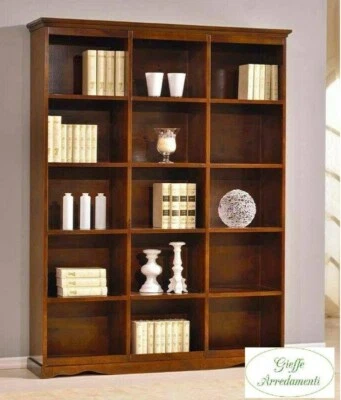 MOBILE LIBRERIA A GIORNO IN LEGNO FINITURA NOCE O LACCATA BIANCA 592452 - Immagine 1 di 3