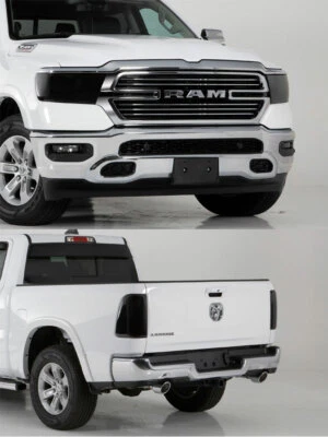 Fits 19-24 Ram 1500 Truck GTS Acrylic Smoke Headlight Taillight Covers 4pc Set - Image 1 of 4