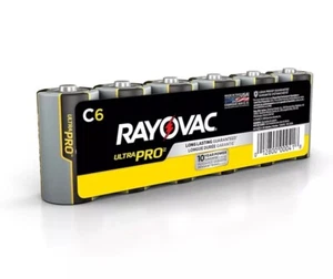 Rayovac C Batteries, Ultra Pro Alkaline C6 Cell Batteries (6 Battery Count) - Picture 1 of 3
