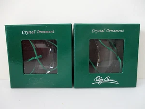 Set of 2 OLEG CASSINI Crystal Crescent Moon Ornaments New - Picture 1 of 2