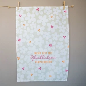 Geschirrtuch Happy Life Mehr Zeit mit Glücklichsein verplempern - Bild 1 von 2