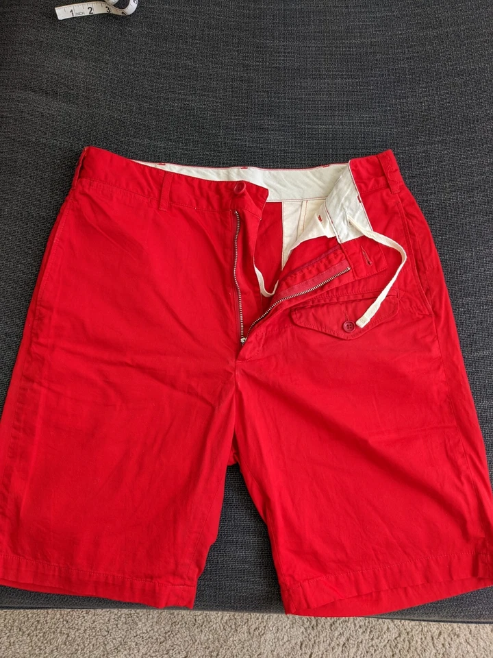 Engineered Garments W31.5 /32 Shorts Soul Red/Small or fit medium  - Image 1 of 4