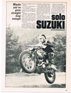 1966 Suzuki X-6 Scrambler Motorcycle pulling Wheelstand Vintage Ad - Picture 1 of 1
