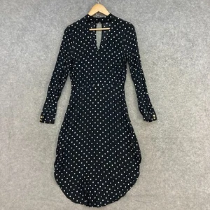 Portmans Womens Dress Size 8 Black Polka Dot Long Sleeve A-Line Viscose 52325 - Picture 1 of 11