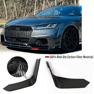 REAL CARBON  Fits Audi TT RS TTRS 2016-2018 Front Fog Cover Lamp Fin Splitters