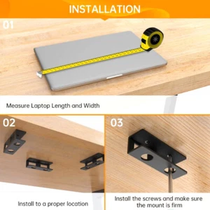 Under Desk Laptop Holder Mount With Screw,Under Desk Laptop Mount Bracket - Photo 1/7