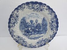 14 pc Coaching Scenes Blue Johnson Brothers dinner bread plates coffee saucers