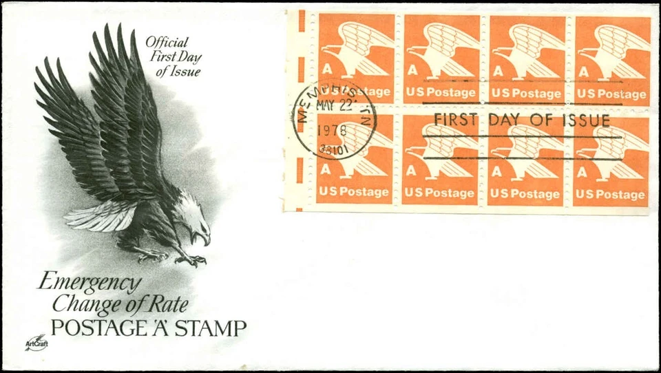 US FDC #1736a Booklet Pane of 8 Artcraft Cachet Memphis, TN - Image 1 of 1