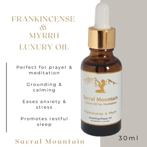 Frankincense & Myrrh Oil for Meditation, 30ml dropper bottle, by Sacral Mountain - Picture 1 of 4
