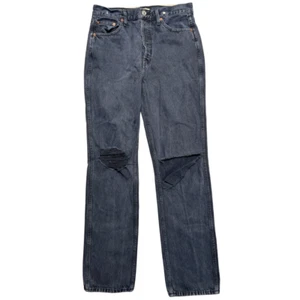 Re/Done 90s High Rise Loose Jeans Womens 30 Black Distressed Baggy Grunge - Picture 1 of 4
