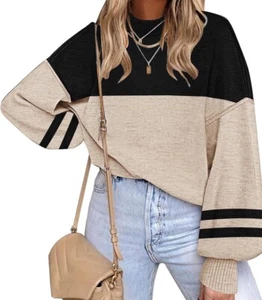 🩷Mediano🩷ETCYY Mujer Otoño 2024 Ala de Murciélago Manga Larga Suéter De Gran Tamaño - Imagen 1 de 8