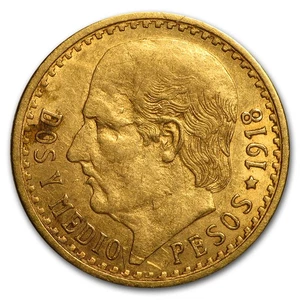1918 Mexico Gold 2 1/2 Pesos AU - Picture 1 of 2