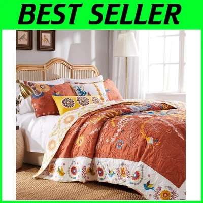 Multi Floral Print Quilt Set - 3-Piece Full/Queen - Image 1 of 4
