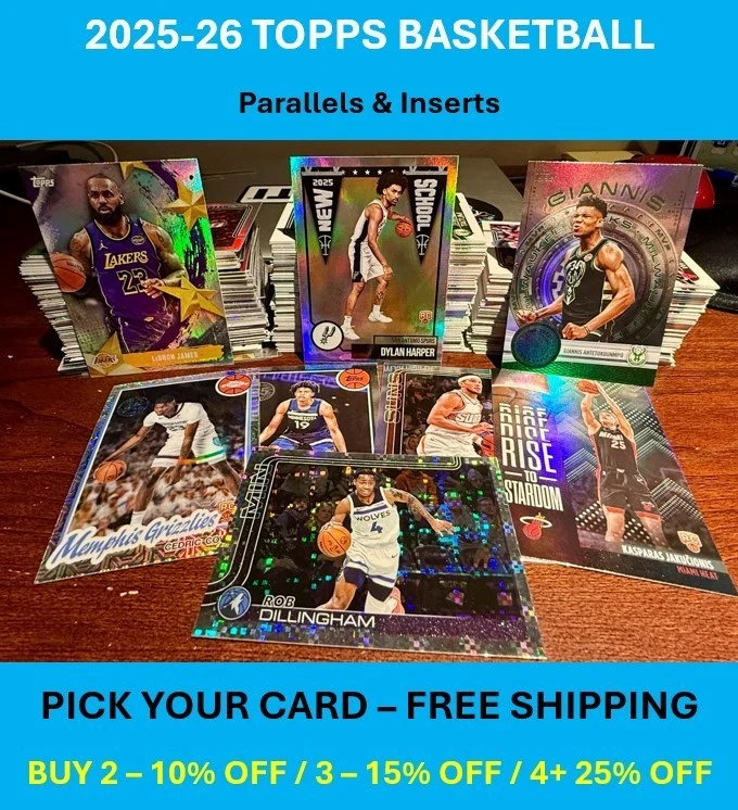2025-26 Topps Basketball - Parallels & Inserts - PICK YOUR CARD - FREE SHIPPING - Image 1 of 1