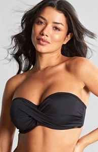 Panache Anya Riva Twist Bandeau Bikini Oberteil - Schwarz Größe UK 38D REF RS18 - Bild 1 von 8