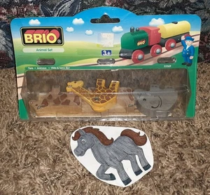 NEW 2001 BRIO WOODEN ANIMAL SET 33369 MADE IN SWEDEN - Picture 1 of 3