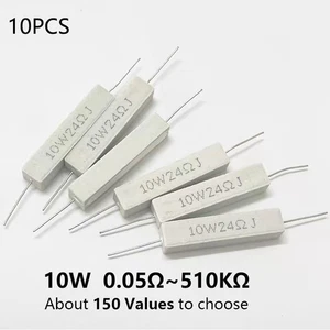 Resistencia de potencia de cemento cerámico 10W 10 ohm 0.05Ω 10RΩJ 2KΩ 20K 47R 100RJ 75Ω 510K - Imagen 1 de 4