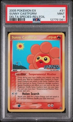 2005 POKEMON EX DELTA SPECIES #31 SUNNY CASTFORM-REVERSE FOIL PSA 9 - Image 1 of 2