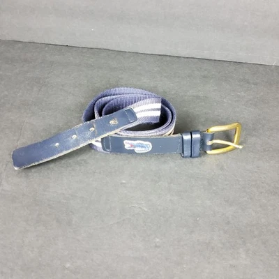 Vintage Lacoste Blue Belt Size 38 Leather and Cotton Brass Belt - Image 1 of 4