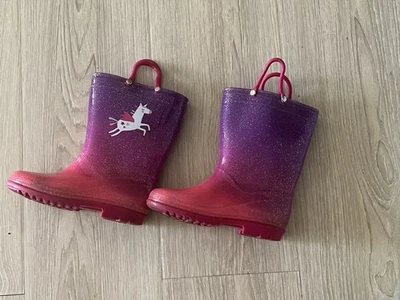 Girl’s Rain Boots (Sparkling Unicorn) Size 11 - Image 1 of 4
