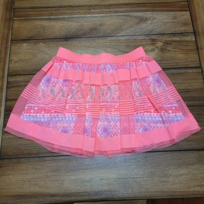 Skorts Faded Glory Girls Multi Patrón con Tule Naranja Neón - Talla XL (14-16) Foto 1 de 4