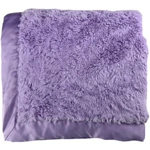 Tiddliwinks Purple Solid Satin Trim Backside Baby Girl Blanket Security Lovey - Picture 1 of 3