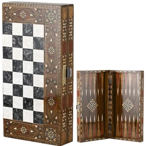 Luxus Handgefertigtes Backgammon Set 20 Zoll Intarsien Massivholz Brett 🎁 Weihnachtsgeschenk - Bild 1 von 10