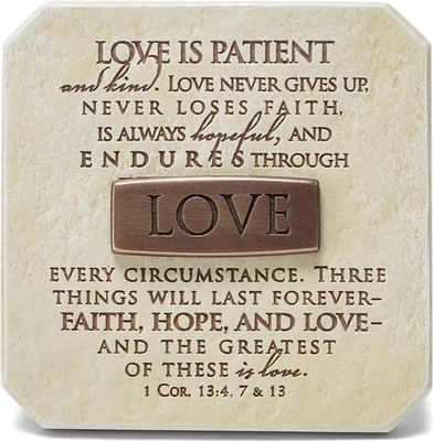 Lighthouse Christian Products Love Endures Sandstone 3.75 x  - Image 1 of 4