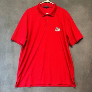 Port Authority Red Fresno State Bulldogs Polo Shirt XL Piqué Cotton NCAA Sports - Picture 1 of 9