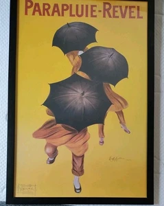 Parapluie Revel 1922 Leonetto Cappiello Kunst Regenschirm Poster gerahmt Lg Größe 38x26 - Bild 1 von 13