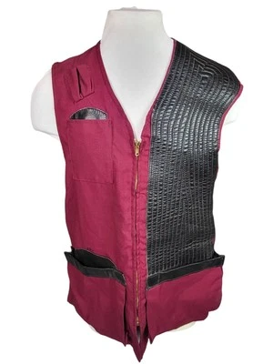 Vintage Lancer Leathers Mens Shooting Hunting Zip-Up Vest 70's Size - LARGE - Image 1 of 4
