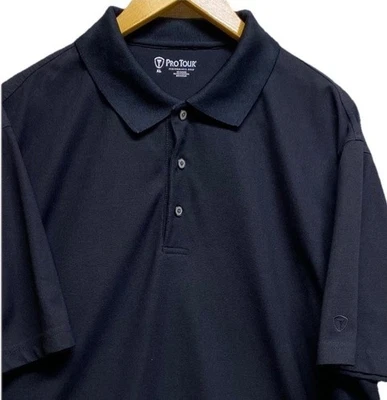 Pro Tour Mens XL Black Short Sleeve Golf Shirt Polo Preformance Golf - Image 1 of 4