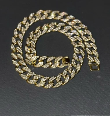 Iced Out Cuban Cz chapado en oro Foto 1 de 4