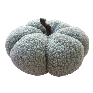 HALLMARK Sage Green Plush Fabric Pumpkin Halloween Fall Thanksgiving Decor - Picture 1 of 5
