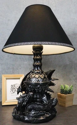 Climbing Gothic Dragon Desktop Table Lamp Statue Decor With Shade 19"H - Image 1 of 4