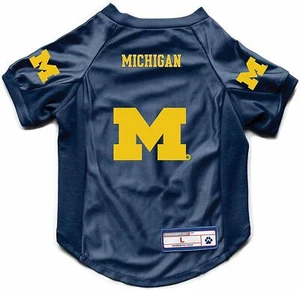 JERSEY ELÁSTICO DE LUJO MICHIGAN WOLVERINES PERRO GATO XS PEQUEÑO MEDIANO GRANDE XL GRANDE - Imagen 1 de 2