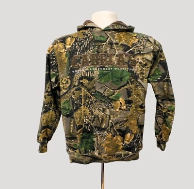 Cabelas Seclusion 3D Woodland Camo Hoodie Sweatshirt Youth Size L Reg Cotton Pol - Image 1 of 4